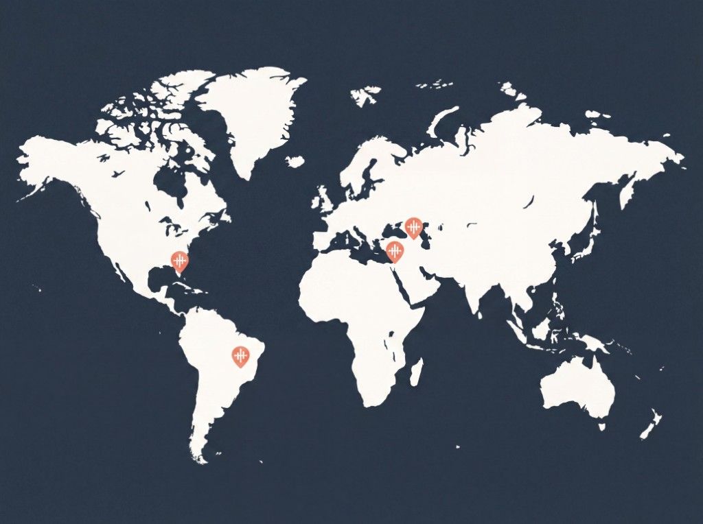 World map showing ANR clinic locations