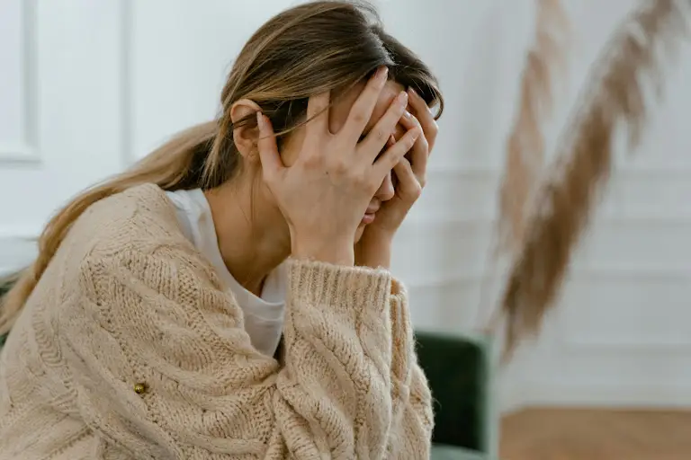 Woman suffering from drug dependence